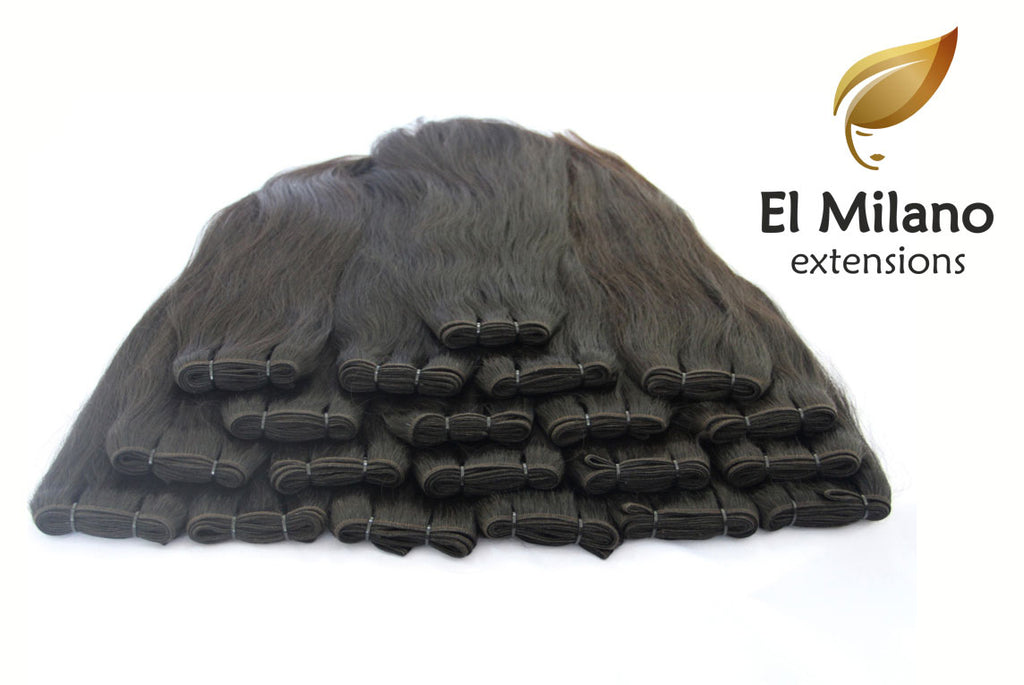 East-European Natural Black Weft Hair Extensions